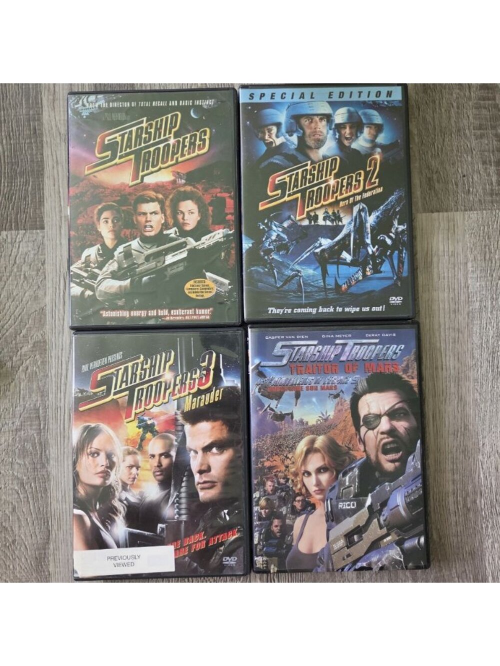 Starship Troopers 4-Movie DVD Collection Lot Sci-Fi Cult Classic 1997-2017